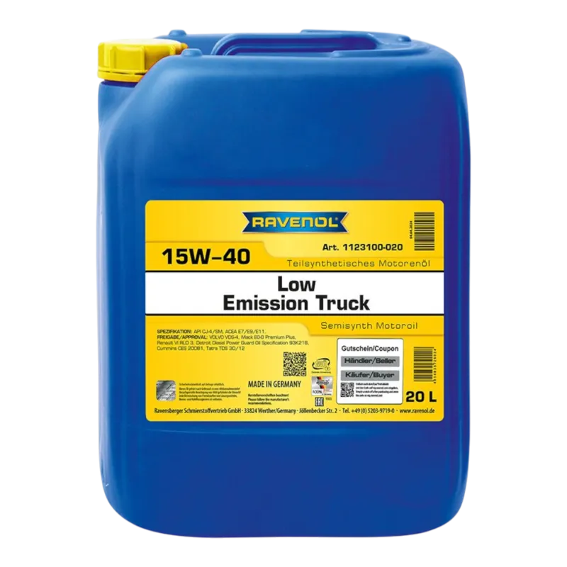 Моторна олива Ravenol Low Emission Truck 15W-40 (20л) Моторна олива Ravenol Low Emission Truck 15W-40 (20л)
