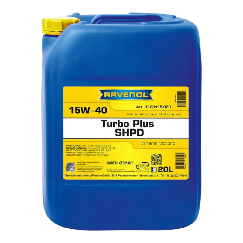 Моторна олива Ravenol Turbo plus SHPD 15W-40 (20л) Моторна олива Ravenol Turbo plus SHPD 15W-40 (20л)