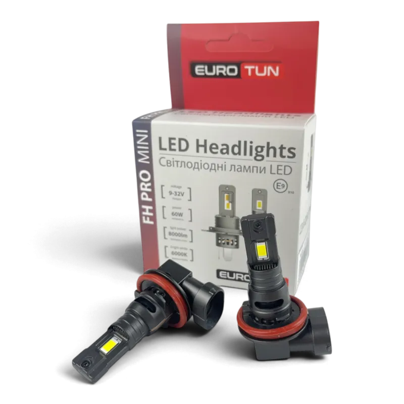 LED-лампа H8/H9/H11/H16 EuroTun FH PRO 60W 8000Lm 6000K