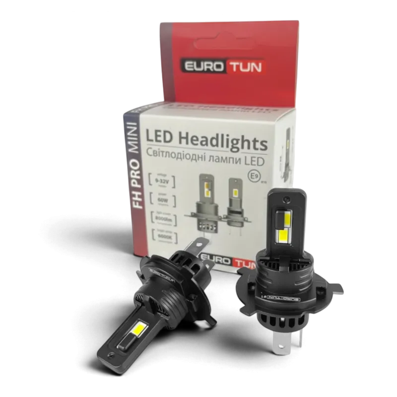 LED-лампа H4 EuroTun FH PRO 60W 8000Lm 6500K LED-лампа H4 EuroTun FH PRO 60W 8000Lm 6500K