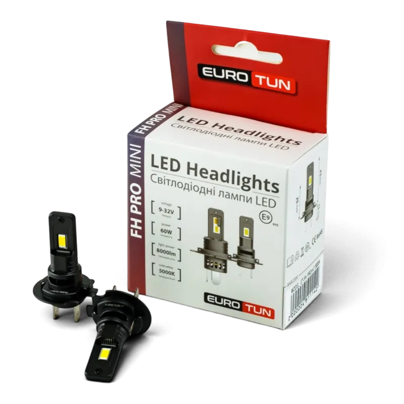 LED-лампа H7 EuroTun FH PRO 60W 8000Lm 5000K