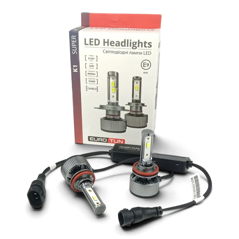 LED-лампа H8/H9/H11/H16 EuroTun K1 45W 8000Lm 6500K CANbus
