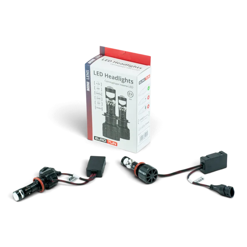 LED-лампа H8/H9/H11/H16 з лінзою EuroTun NL19 60W 10000Lm 6000K CANbus
