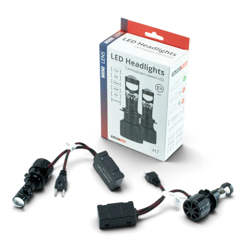 LED-лампа H7 з лінзою EuroTun NL19 60W 10000Lm 6000K CANbus