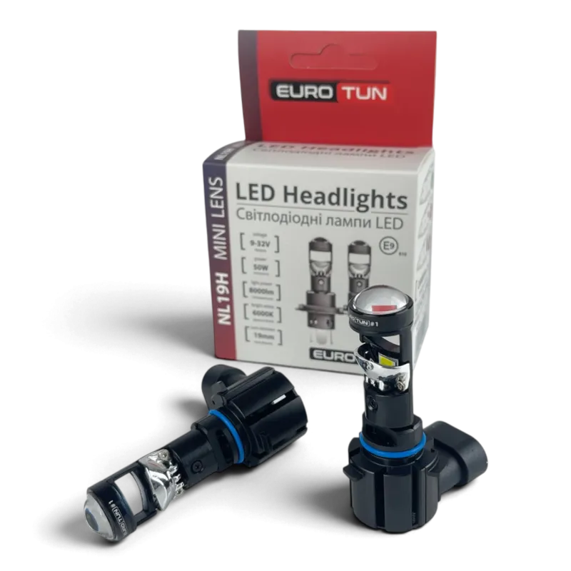 LED-лампа HB3 з лінзою EuroTun NL19H 60W 8000Lm 6000K