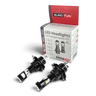 LED-лампа H4 з лінзою EuroTun NL-19H 50W 8000Lm 6000K LED-лампа H4 з лінзою EuroTun NL-19H 50W 8000Lm 6000K