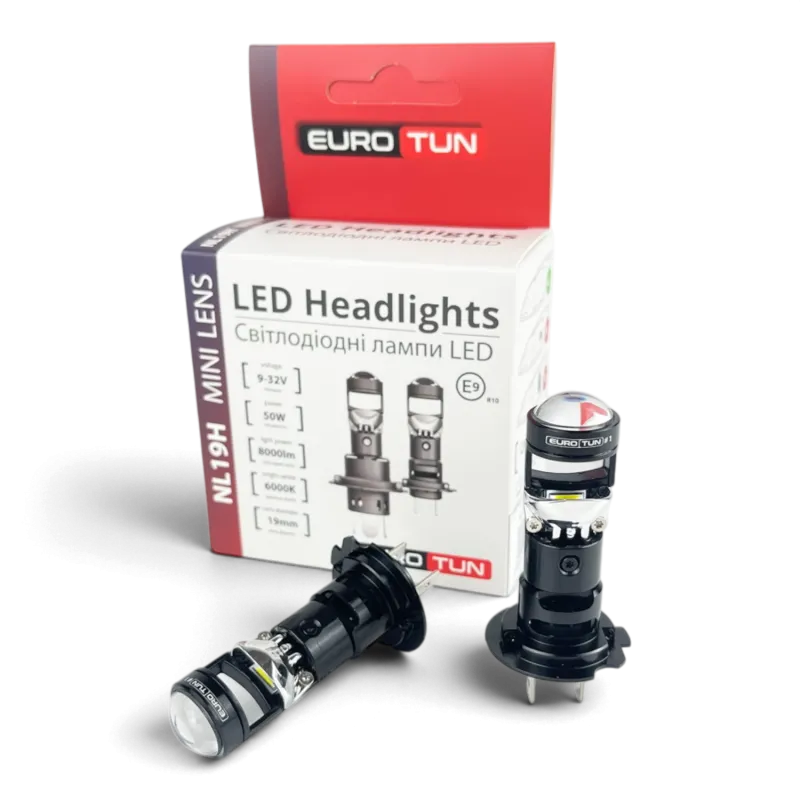 LED-лампа H7 з лінзою EuroTun NL19H 50W 8000Lm 6000K CANbus