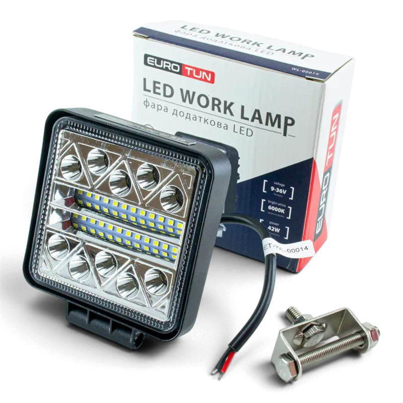 Додаткова LED-фара EuroTun квадратна COMBO 110×110×35 мм 42W