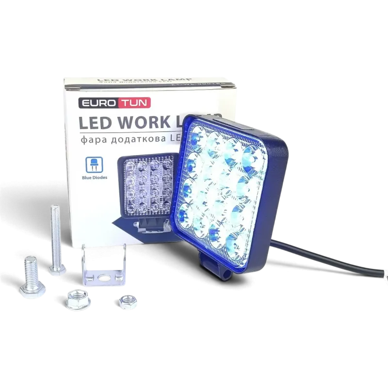 Додаткова LED-фара EuroTun квадратна FLOOD 85×85×35 мм 48W для оприскувача