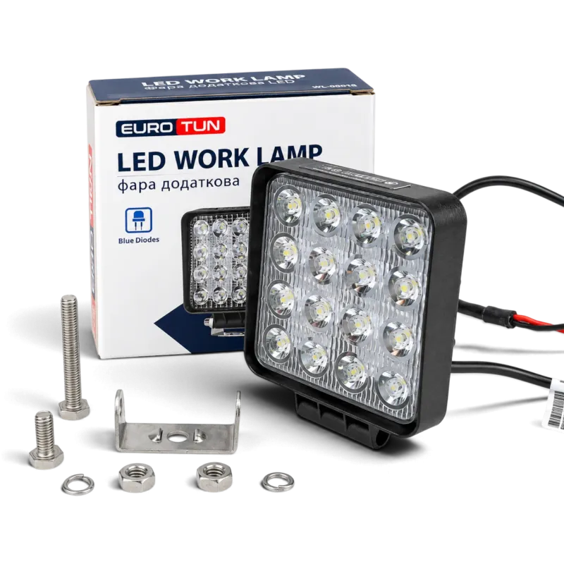 Додаткова LED-фара EuroTun квадратна FLOOD 110×110×35 мм 48W для оприскувача