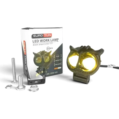 Додаткова LED-фара EuroTun кругла SPOT 67,5×72,5 мм 13W+13W «сова» Додаткова LED-фара EuroTun кругла SPOT 67,5×72,5 мм 13W+13W «сова»
