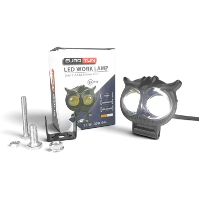 Додаткова LED-фара EuroTun кругла SPOT 67,5×72,5 мм 13W+13W «сова» Додаткова LED-фара EuroTun кругла SPOT 67,5×72,5 мм 13W+13W «сова»