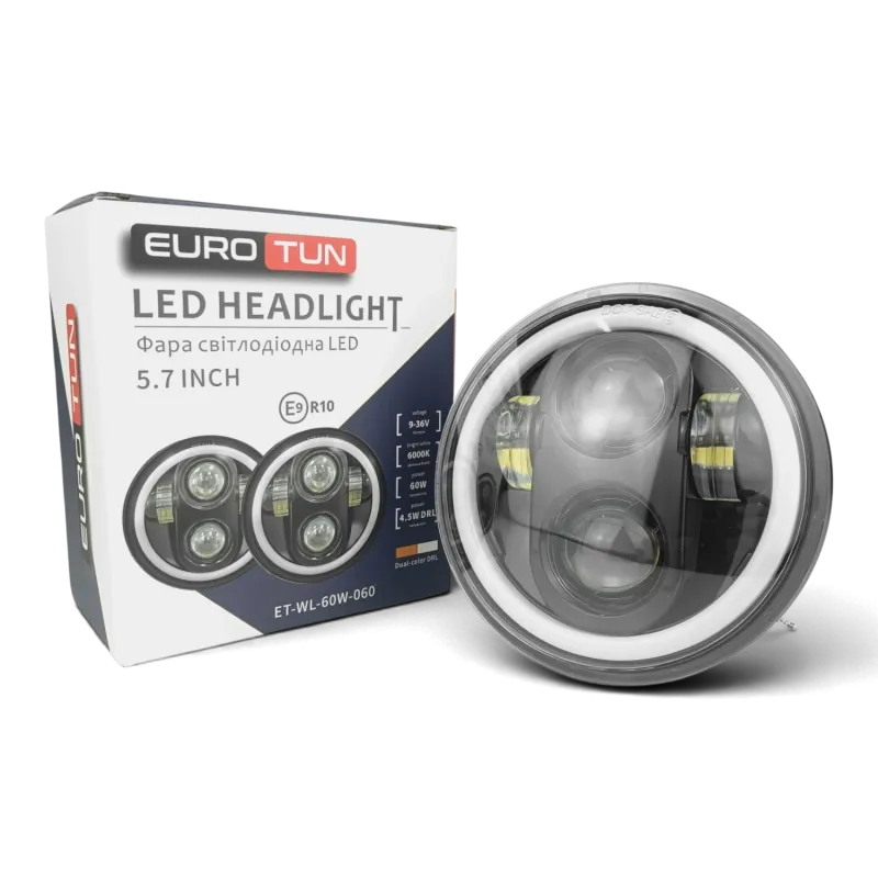 LED-фара EuroTun 2103-2106 140мм (5,75″) 60W з поворотником