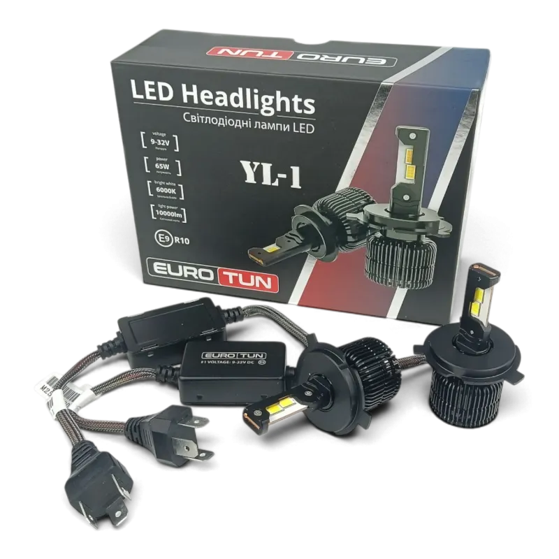LED-лампа H4 EuroTun YL-1 65W 10000Lm 6000K CANbus