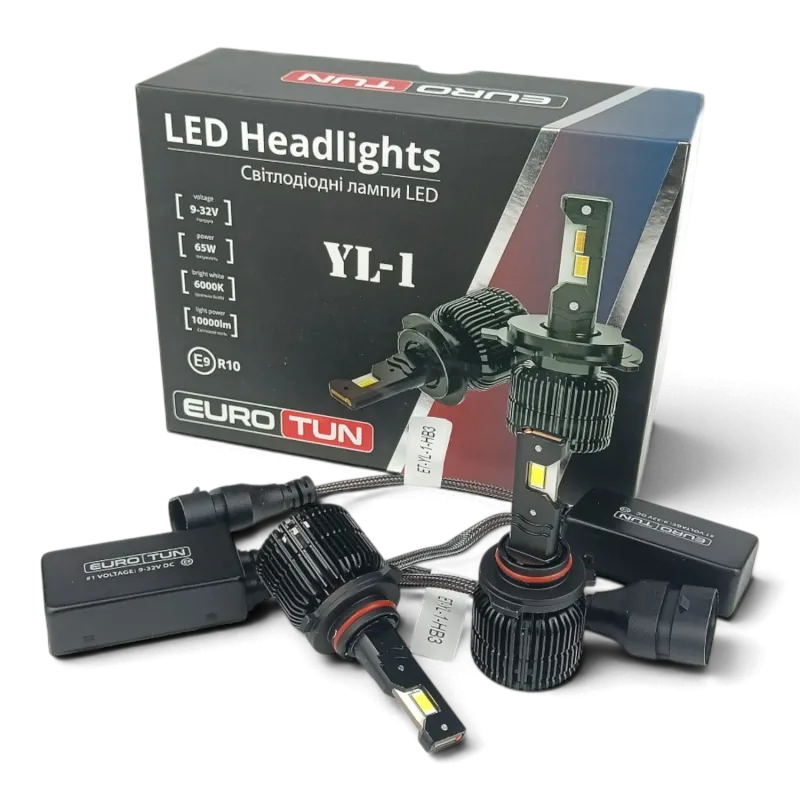 LED-лампа HB3 EuroTun YL-1 65W 10000Lm 6000K CANbus