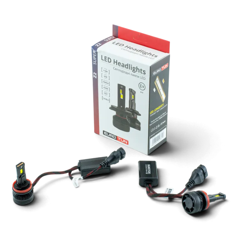 LED-лампа H8/H9/H11/H16 EuroTun Z2E 65W 10000Lm 6500K CANbus