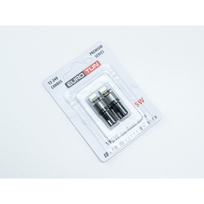 LED-лампа T10 (W5W) EuroTun 4 SMD 3030 5W 5700K CAN BUS LED-лампа T10 (W5W) EuroTun 4 SMD 3030 5W 5700K CAN BUS
